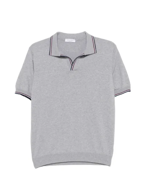 Gran Sasso stripe-trim V-neck polo shirt