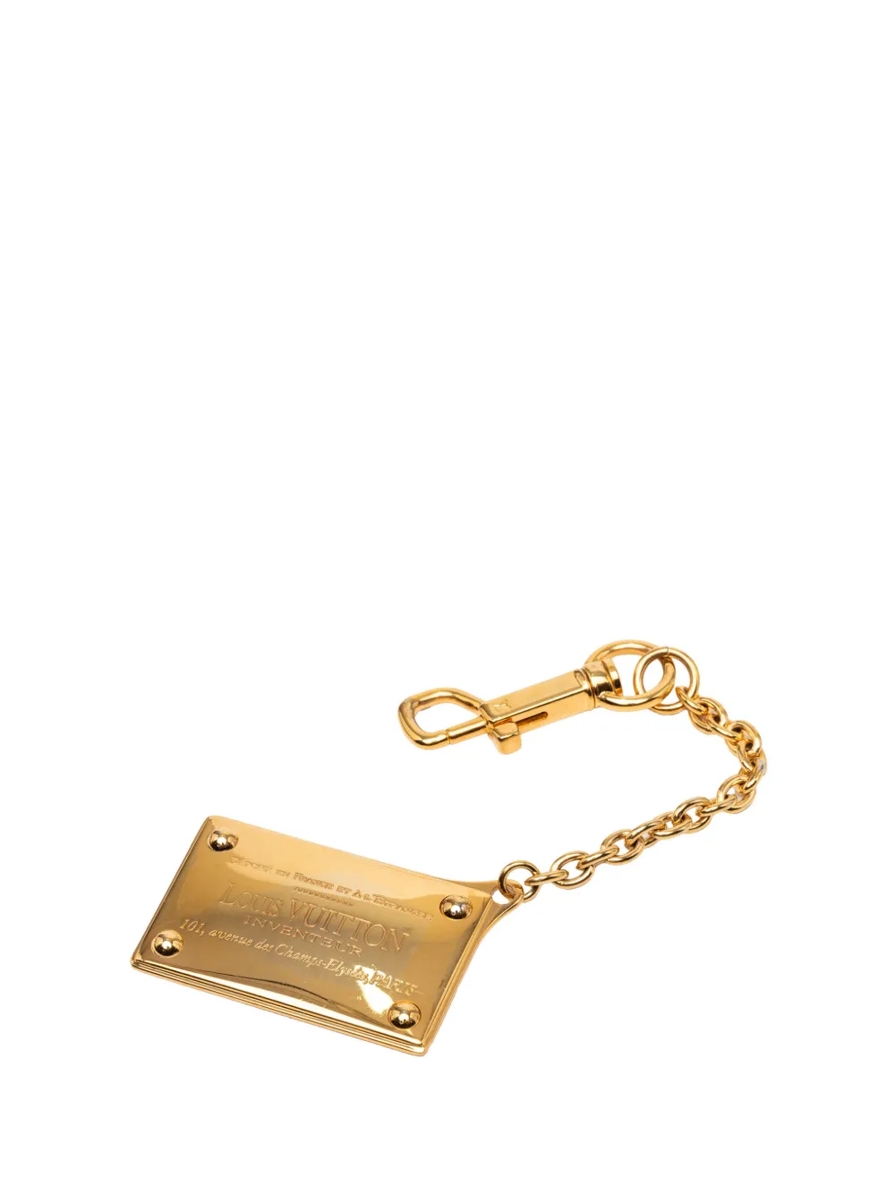 Louis Vuitton Pre-Owned 2000-2026 Gold Plated Inventeur and Bag Charm key chain - Oro