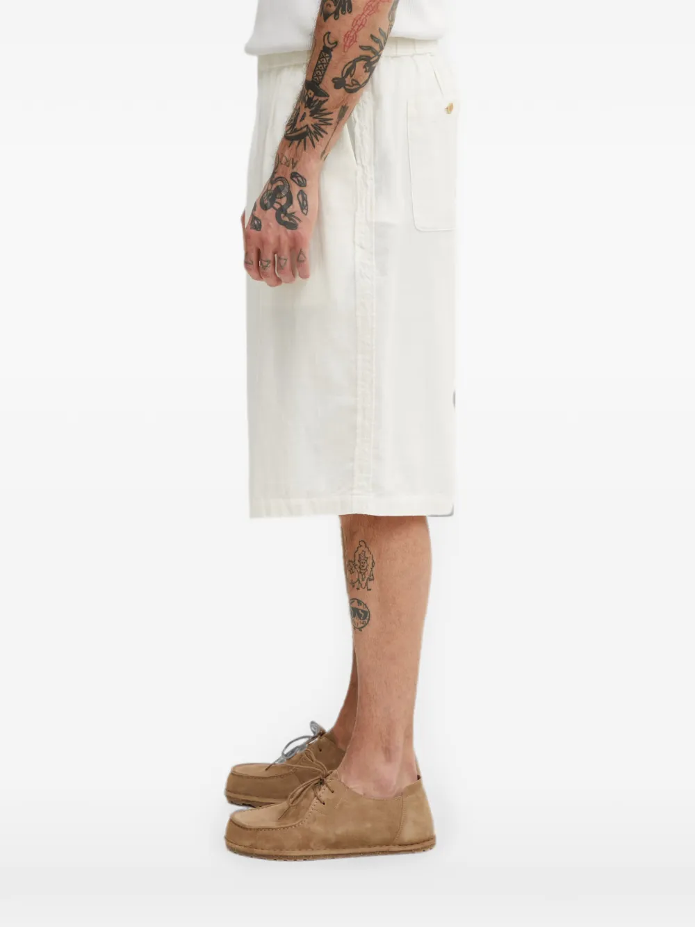 Undercover Geplooide shorts met elastische taille Beige