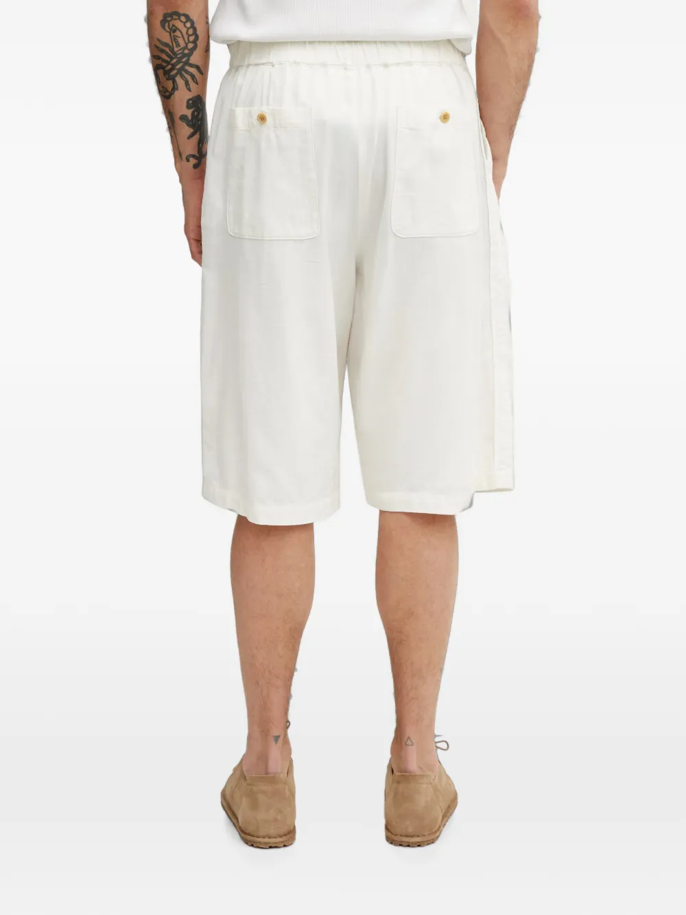 Undercover Geplooide shorts met elastische taille Beige