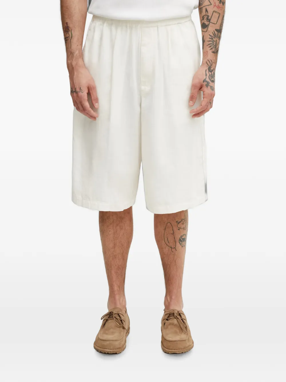 Undercover Geplooide shorts met elastische taille Beige