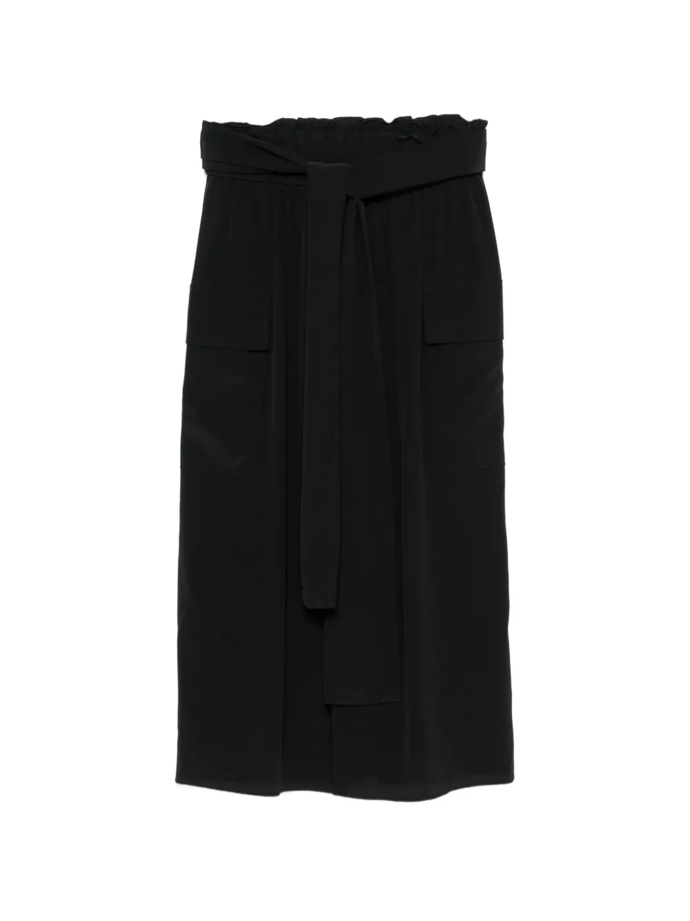 JOSEPH paperbag-waist tie-fastening midi skirt - Schwarz
