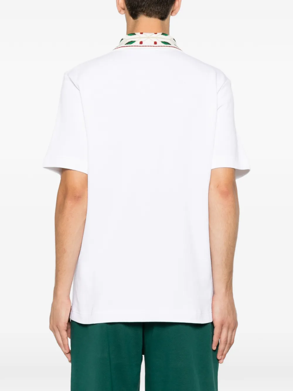 Casablanca Laurel piqué poloshirt met korte mouwen Wit