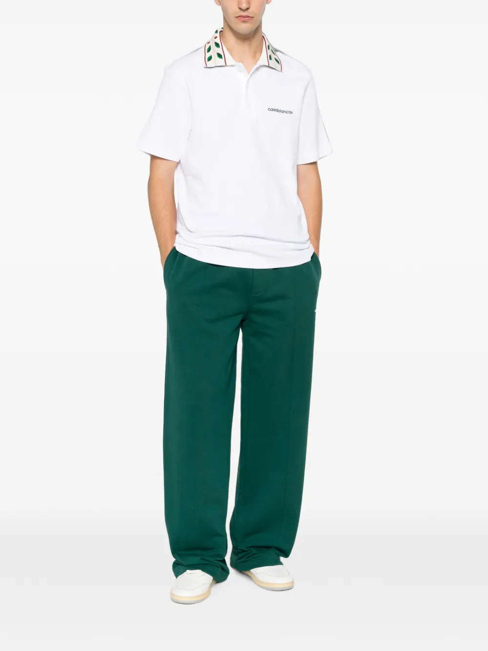 Casablanca Laurel piqué poloshirt met korte mouwen Wit