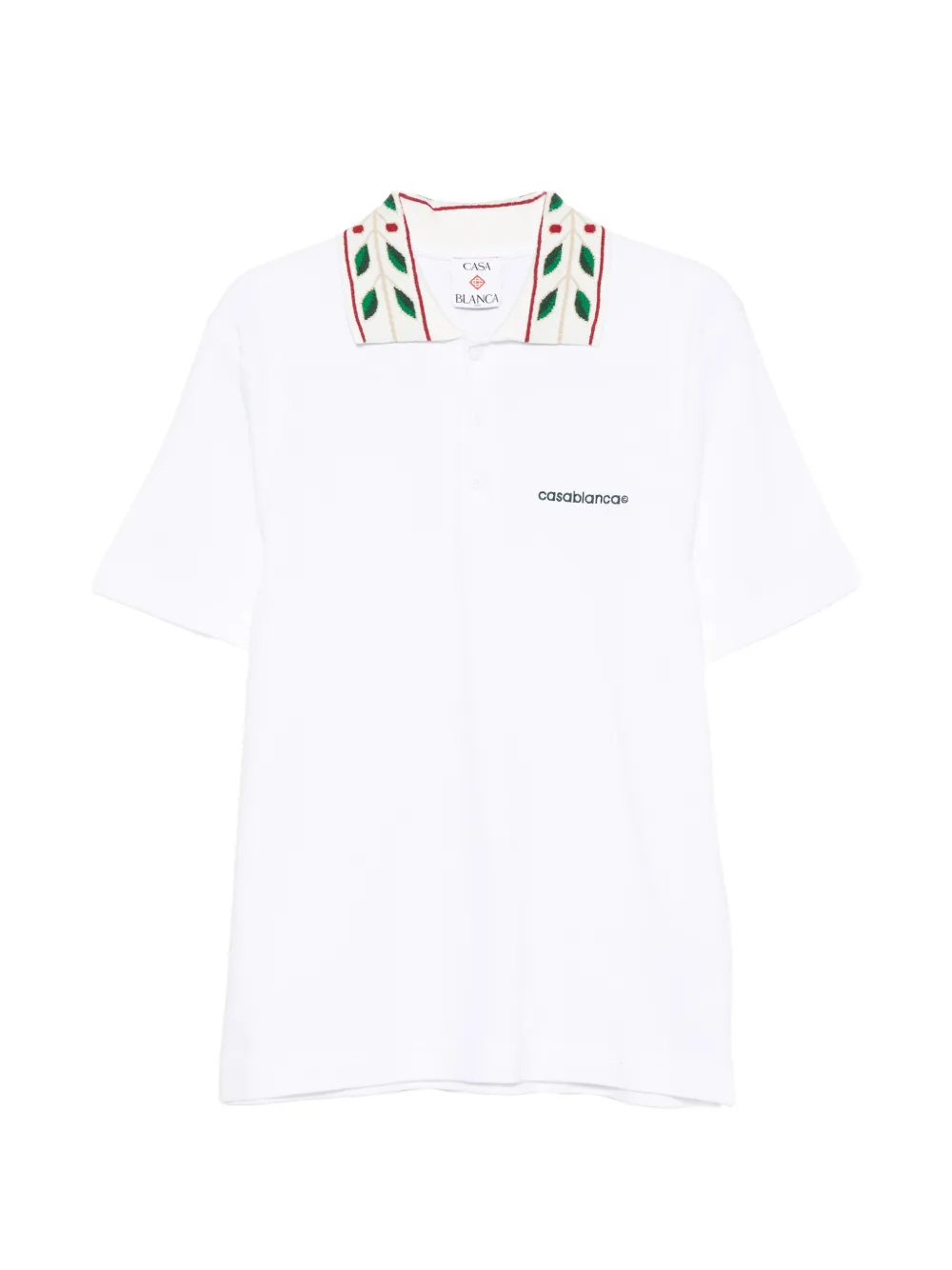 Casablanca logo-embroidered polo shirt - Weiß