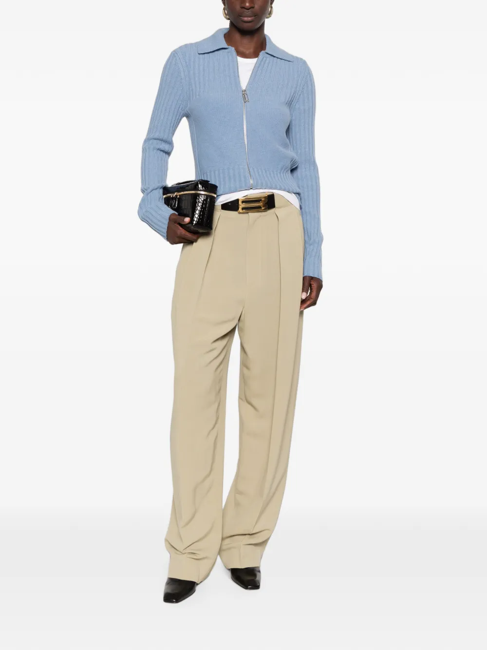 Victoria Beckham Ribgebreid vest Blauw