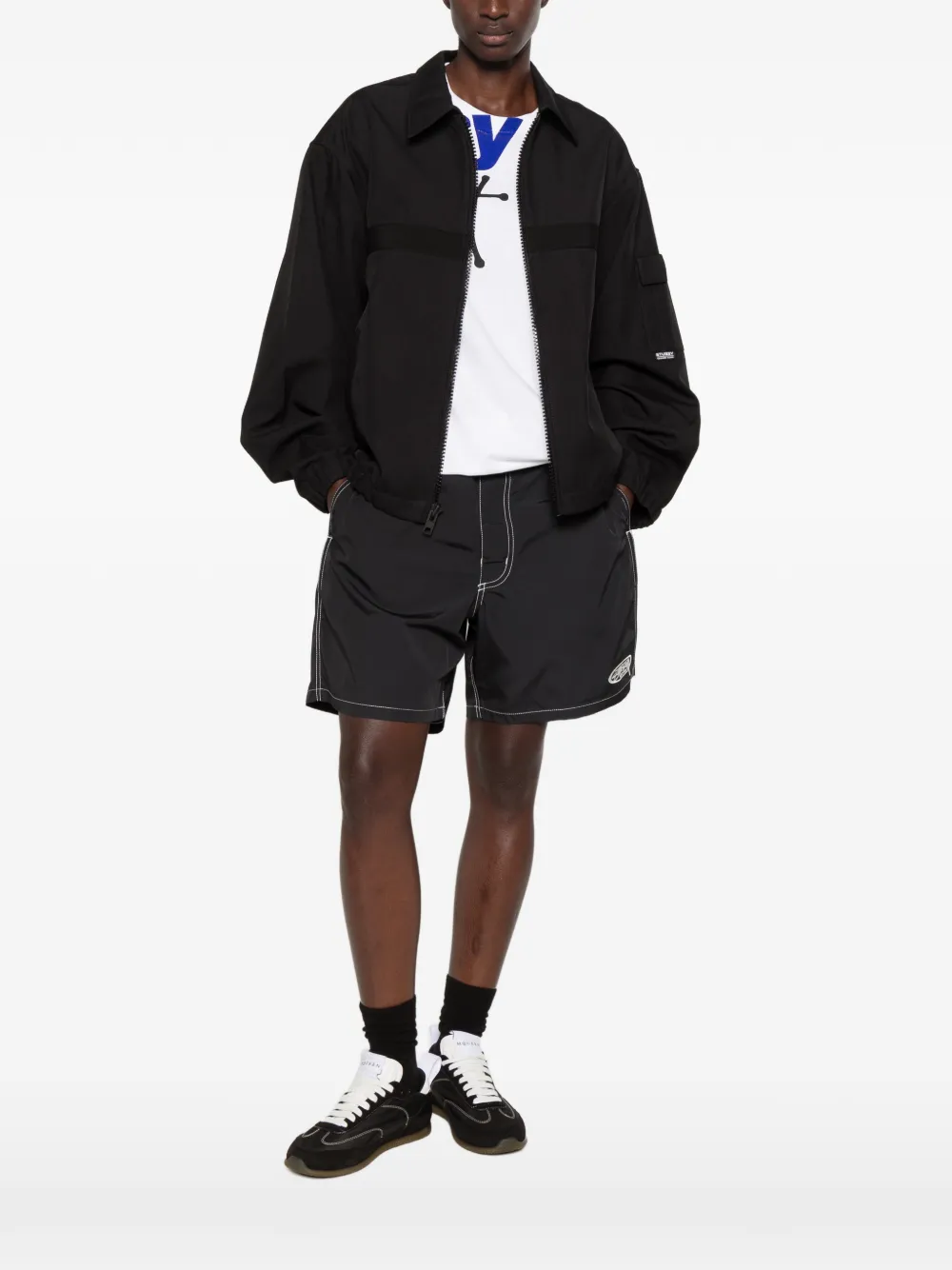 Stüssy Jack met vlakken en rits Zwart