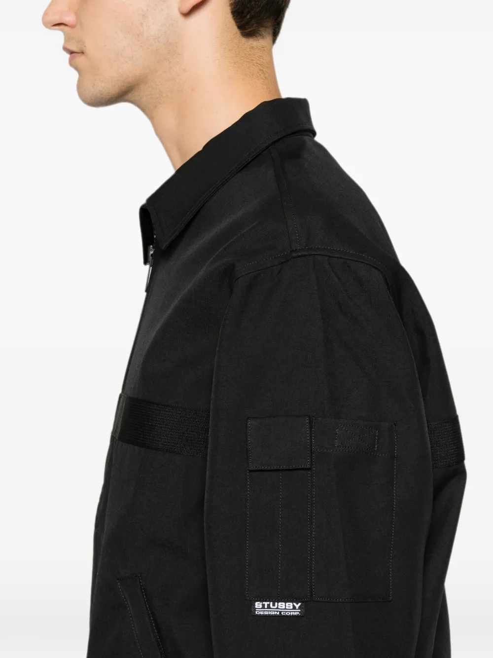 Stüssy Jack met vlakken en rits Zwart