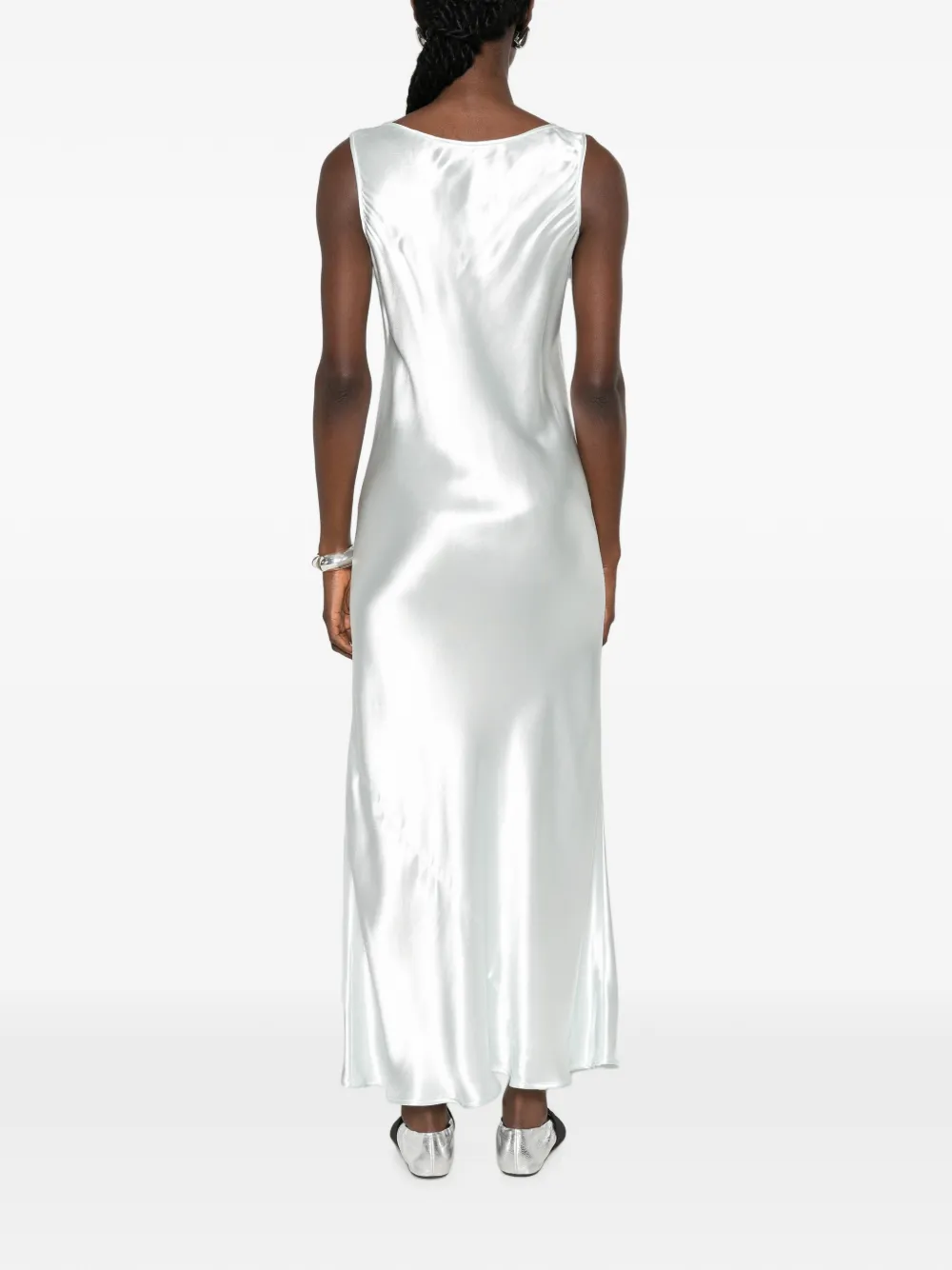 Miu Mouwloze maxi-jurk met V-hals Blauw