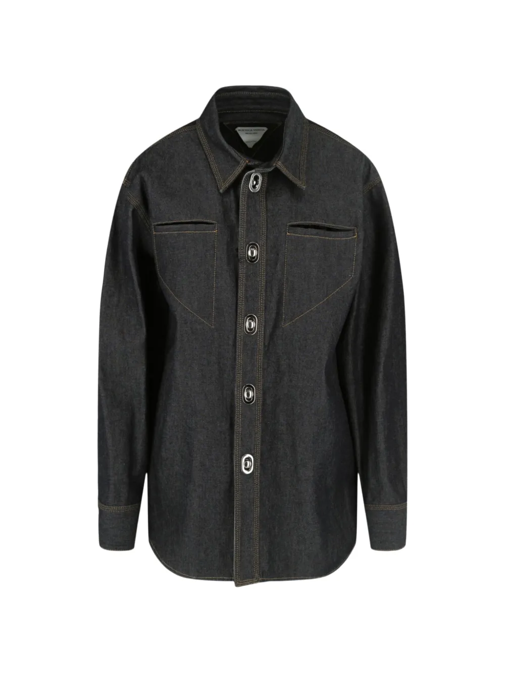 Bottega Veneta Pre-Owned 2020s twist-lock denim shirt - Nero