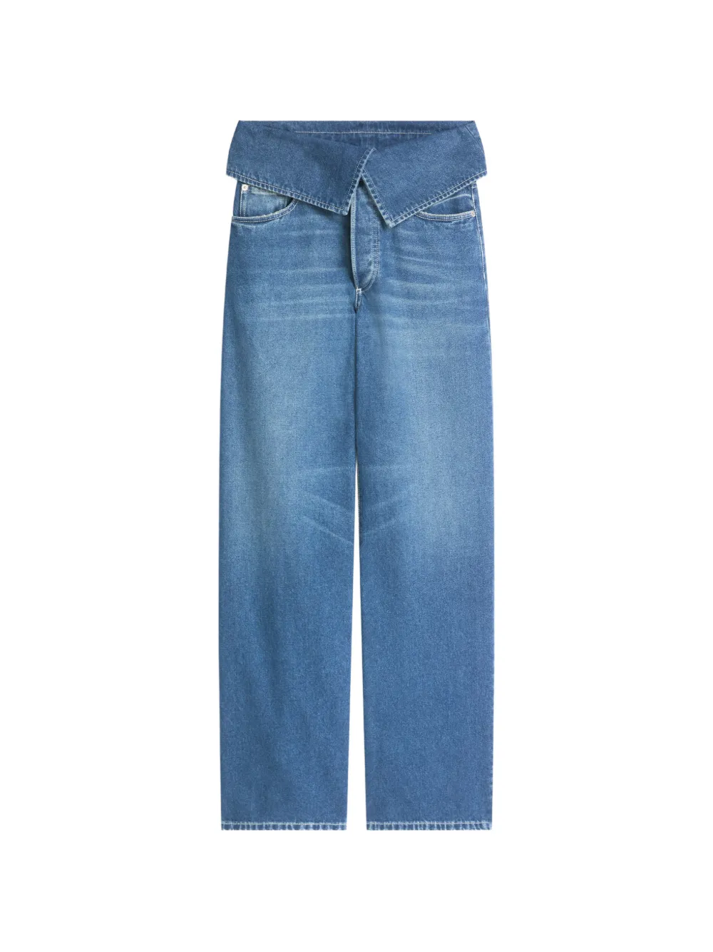 DRIES VAN NOTEN folded denim pants - Blue