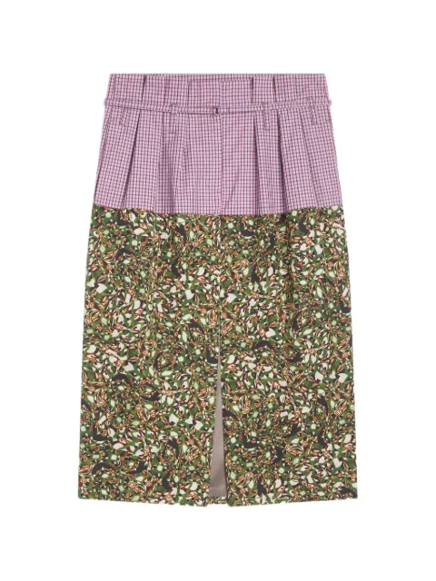 DRIES VAN NOTEN belted contrast skirt