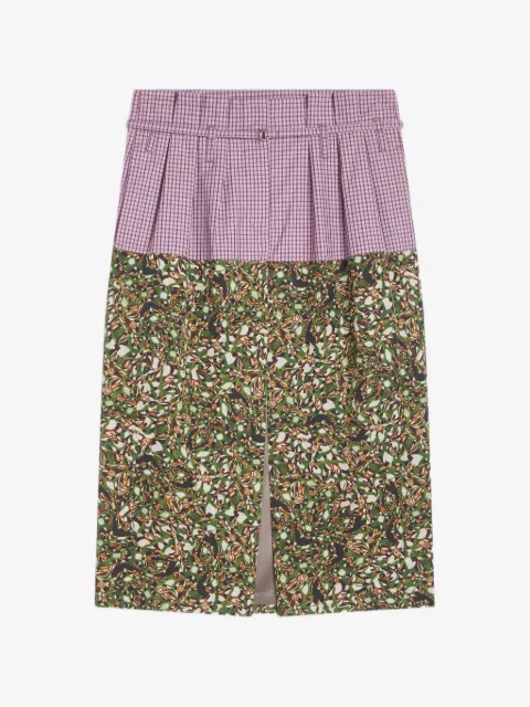 DRIES VAN NOTEN falda con cinturón en contraste