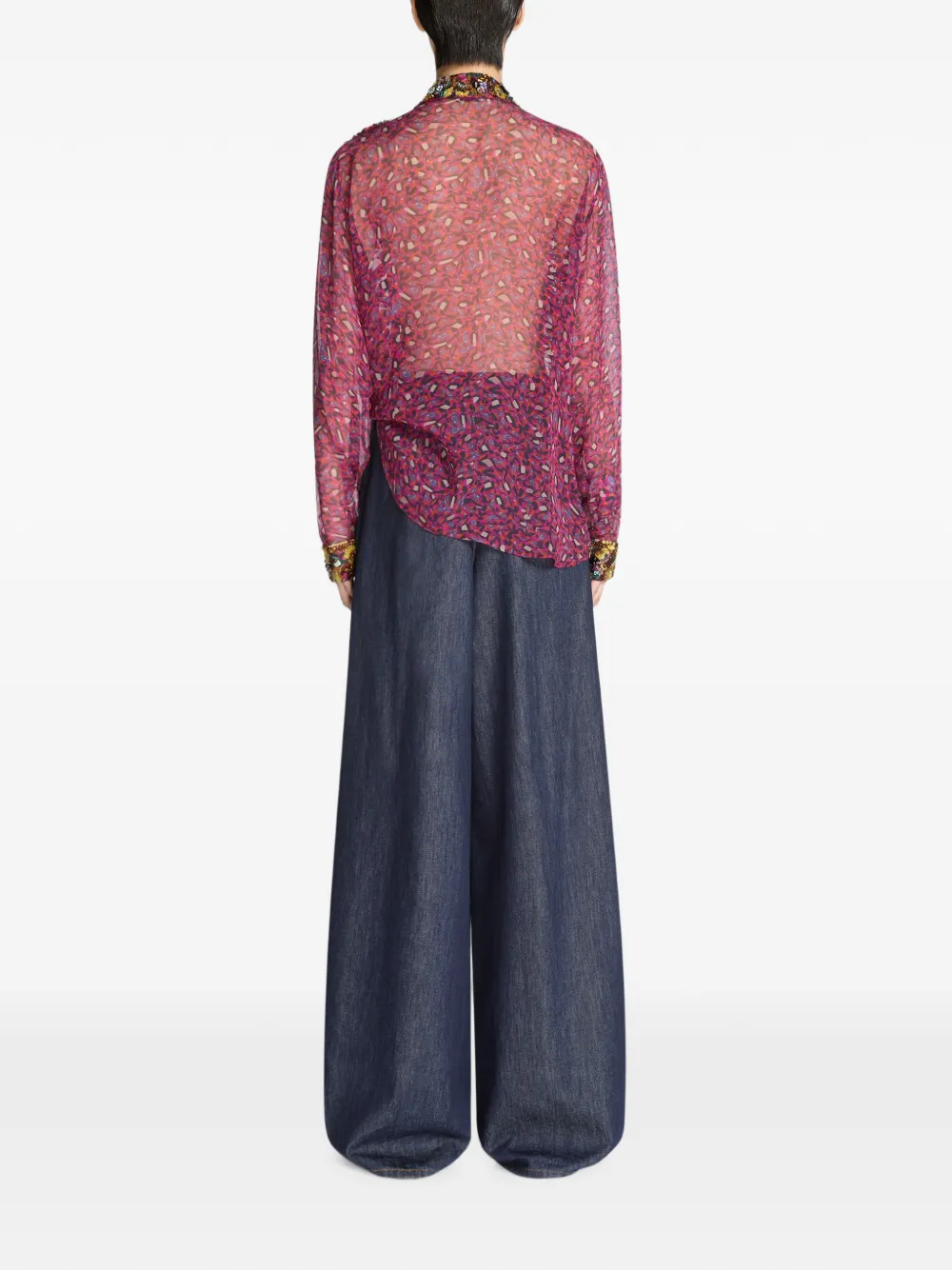 DRIES VAN NOTEN Overhemd met borduurwerk Roze