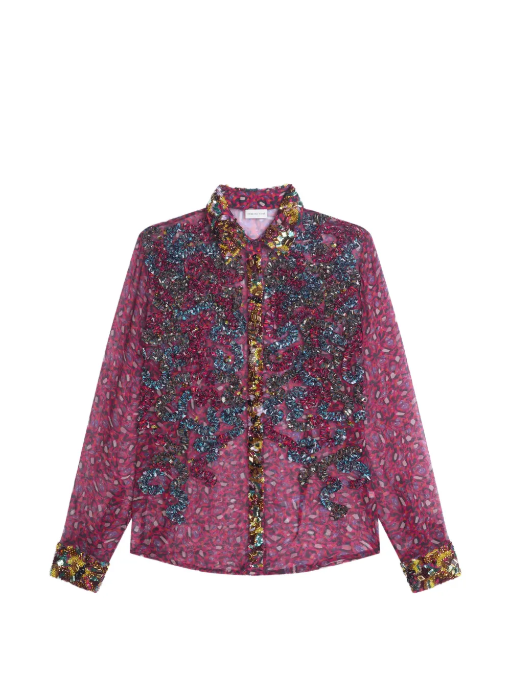 DRIES VAN NOTEN Besticktes Hemd - Rosa