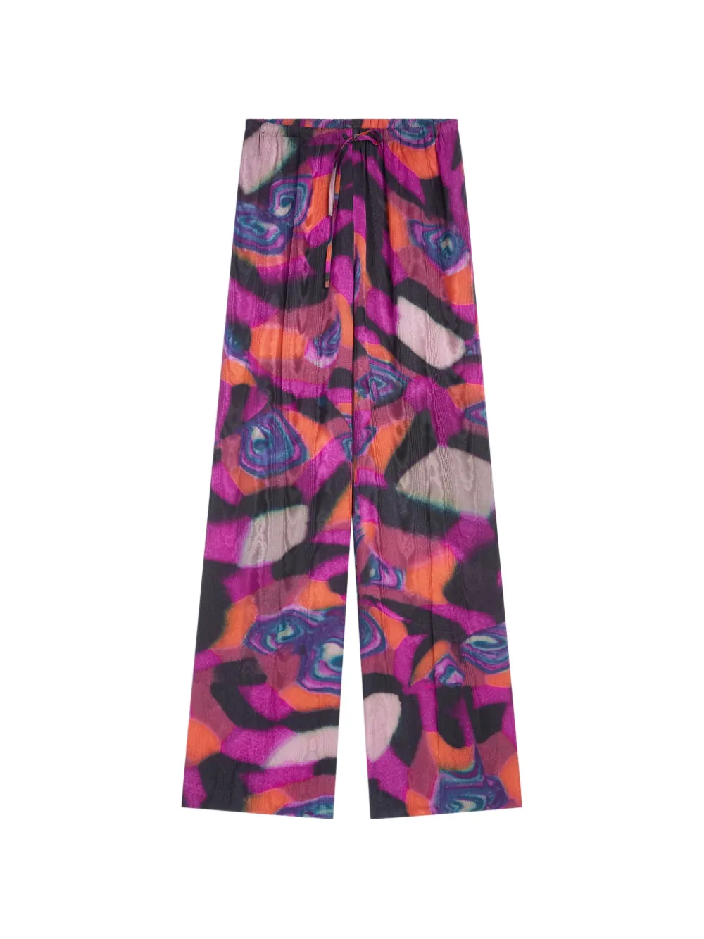 DRIES VAN NOTEN elasticated moiré pants - Pink