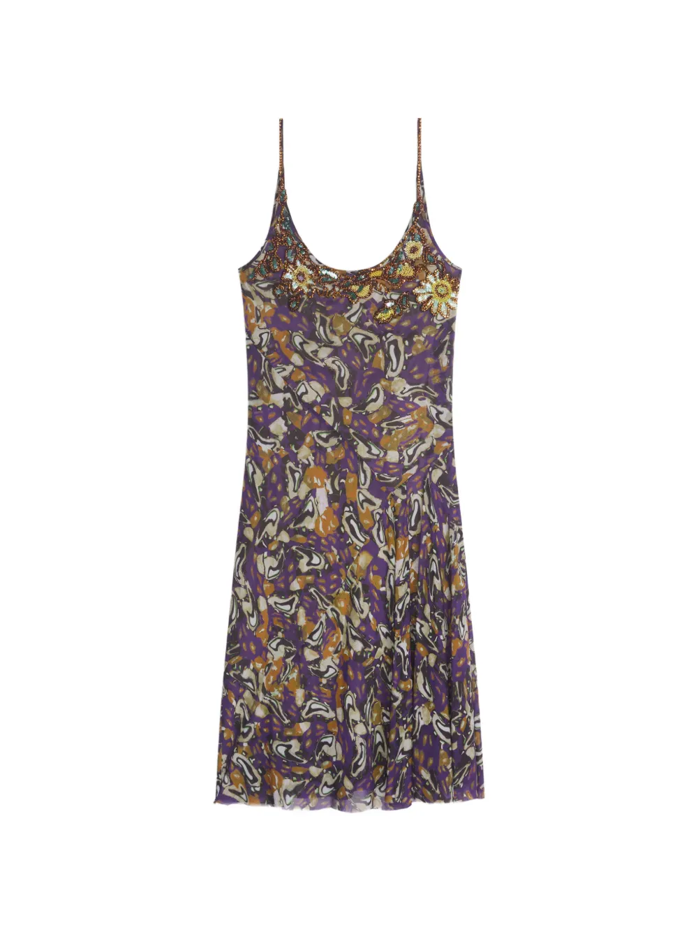 DRIES VAN NOTEN embroidered slip dress - Purple
