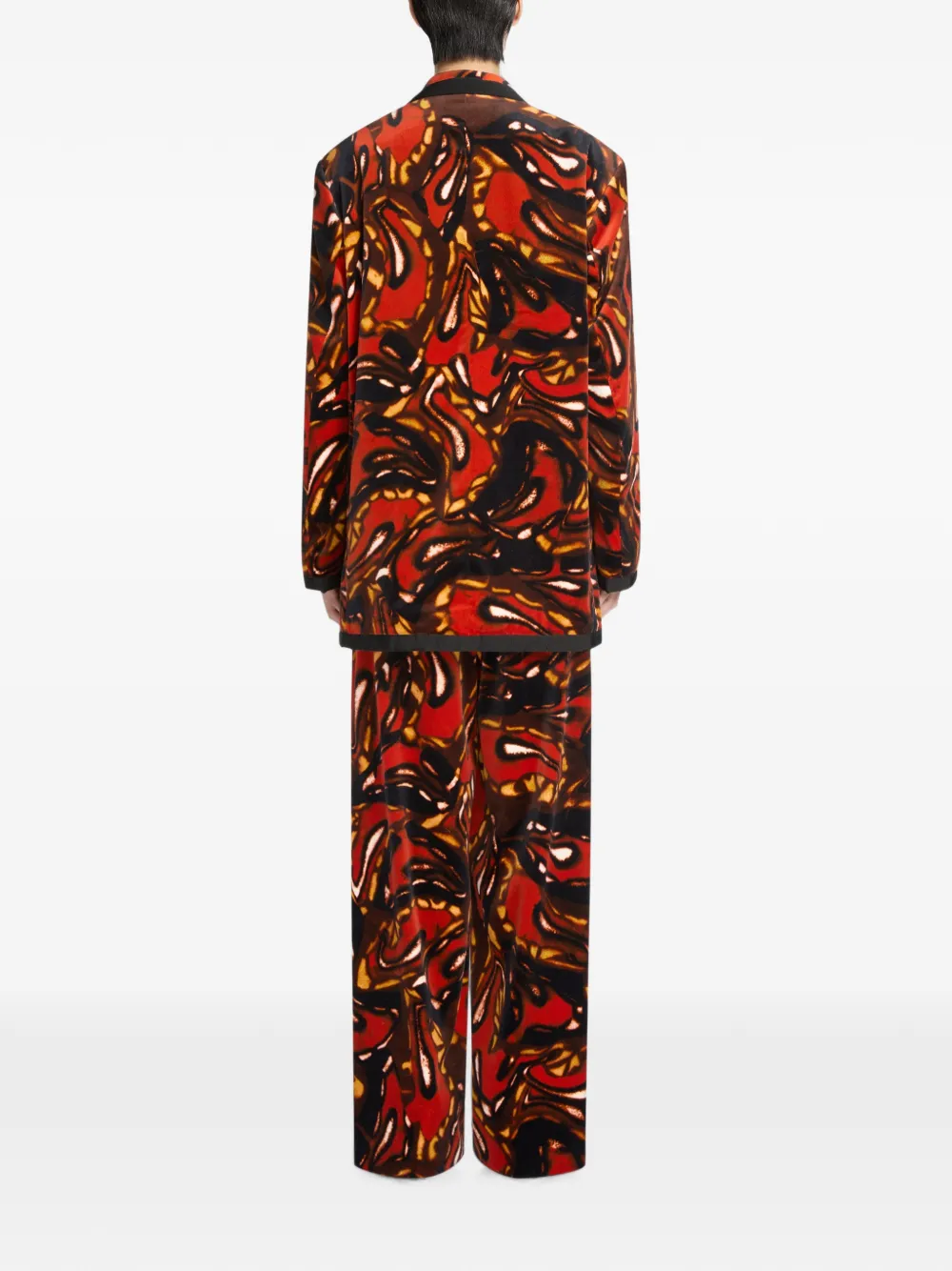 DRIES VAN NOTEN Oversized Velvet Blazer in Red, view 4
