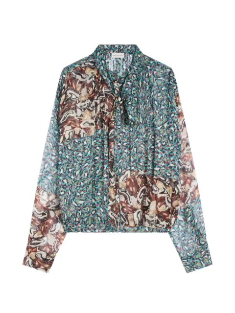 DRIES VAN NOTEN abstract-print silk blouse