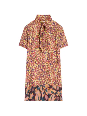 DRIES VAN NOTEN Floral Shirt Midi Dress | Red | FARFETCH CA