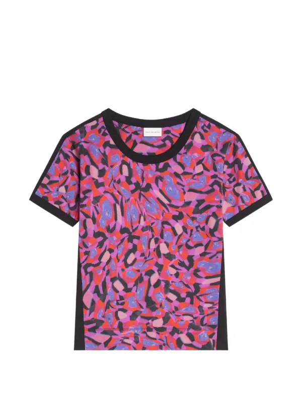 Dries Van Noten Fitted Contrast Tee in Pink
