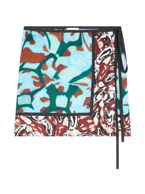 DRIES VAN NOTEN mini printed wrap skirt