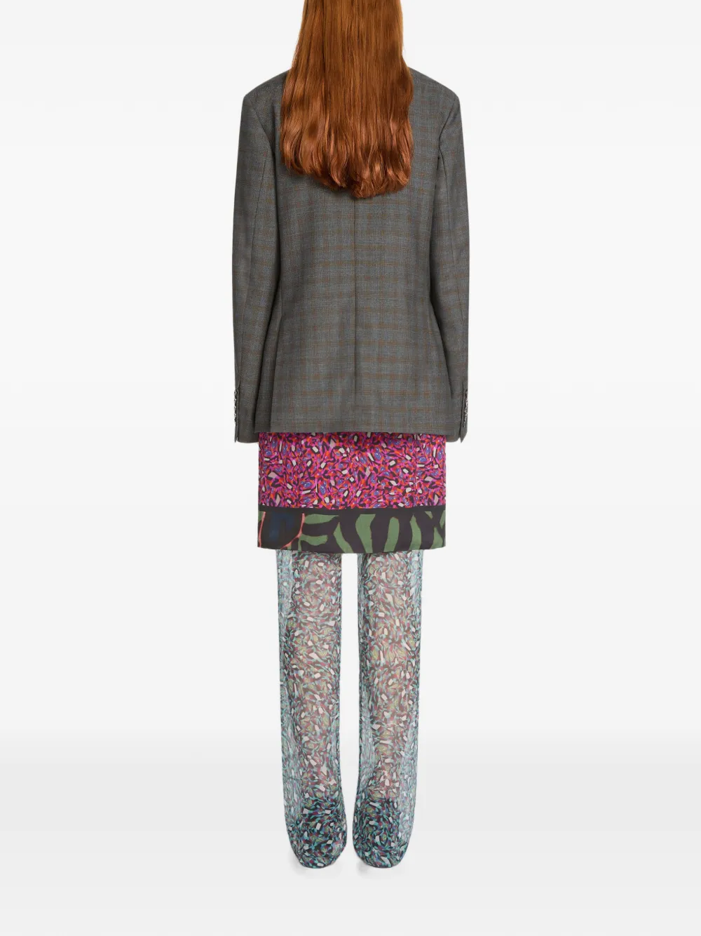 DRIES VAN NOTEN Double-breasted Wool Blazer in Grey, view 4