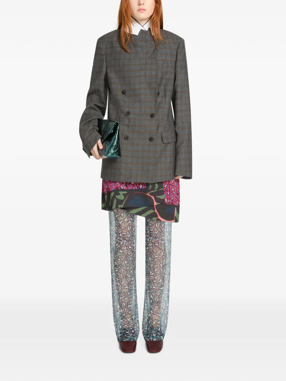 DRIES VAN NOTEN Double-breasted Wool Blazer in Grey, view 2