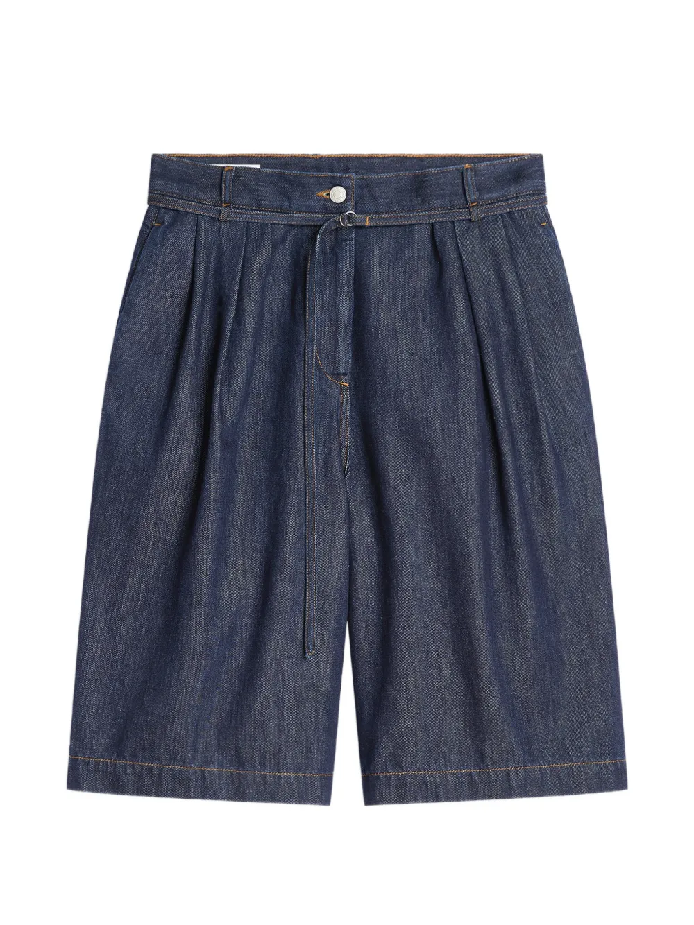 DRIES VAN NOTEN belted denim shorts - Blue