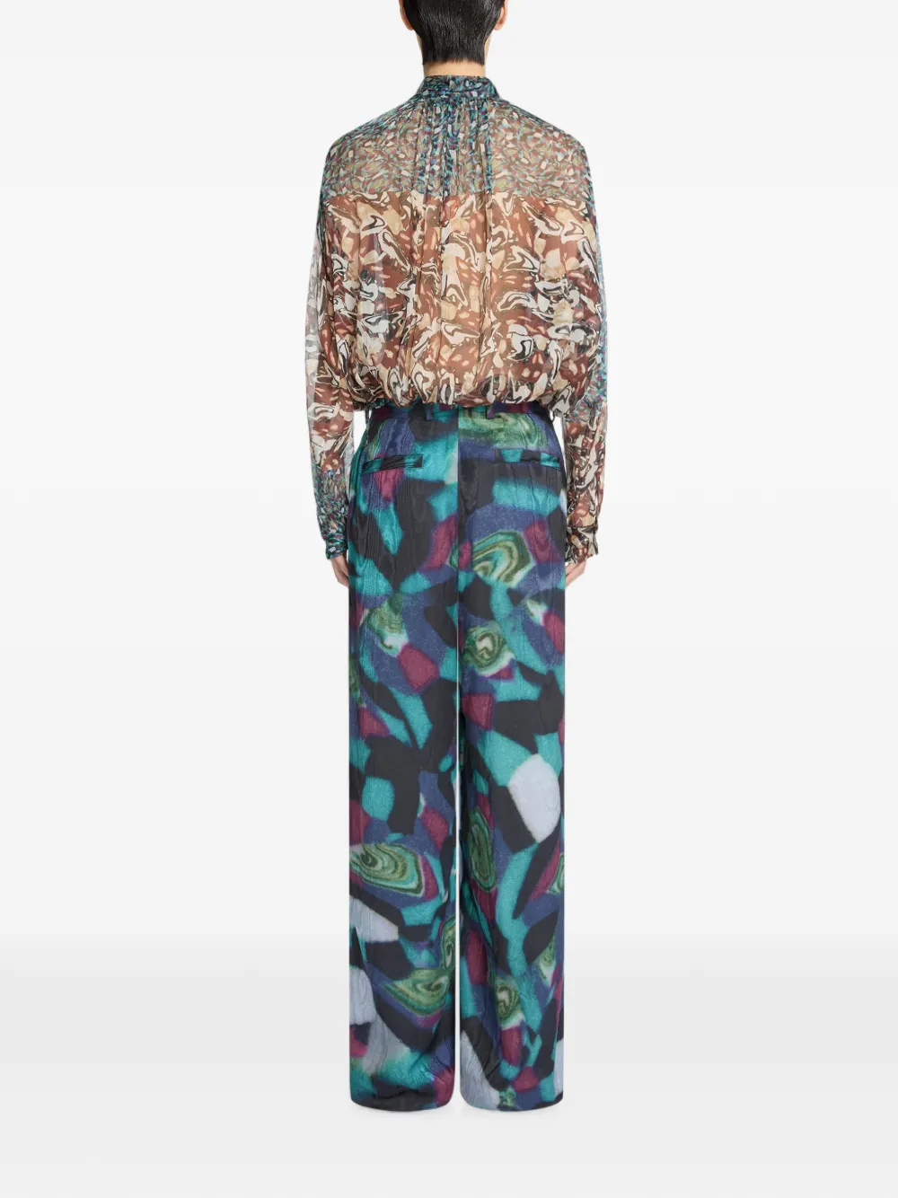 DRIES VAN NOTEN Broek met wijde pijpen Blauw