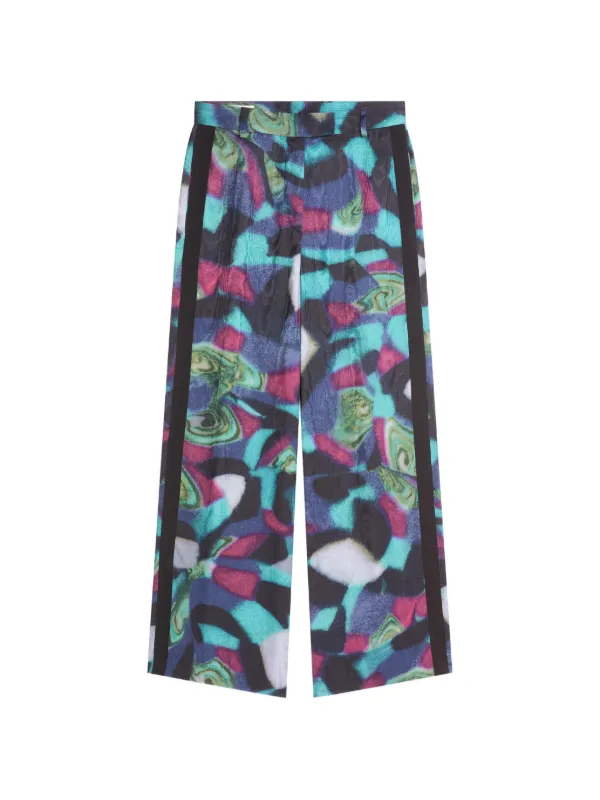 Dries Van Noten Wide Leg Pants in Blue