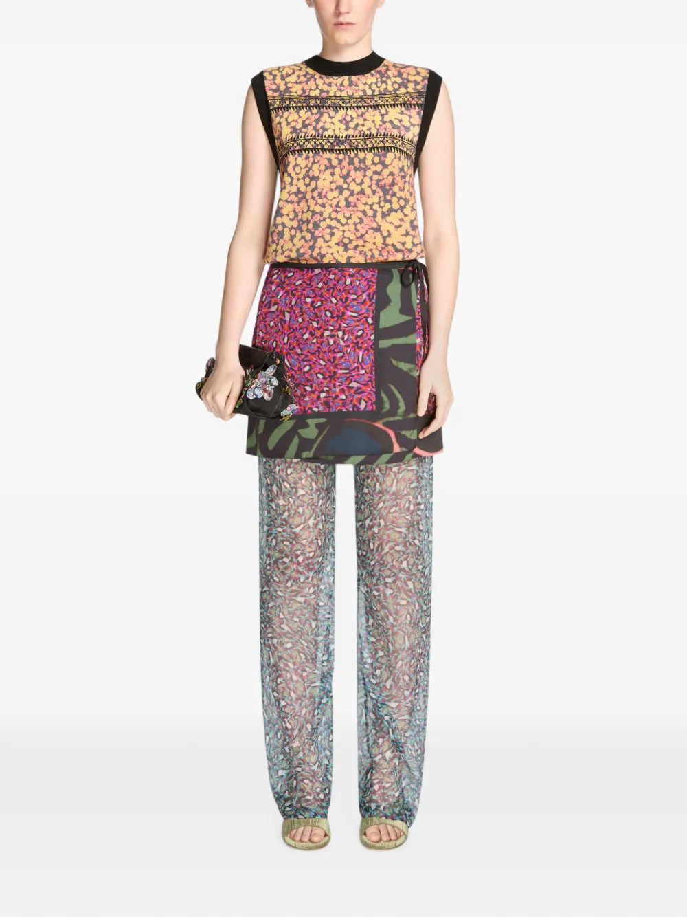 DRIES VAN NOTEN Wikkelrok met print Roze