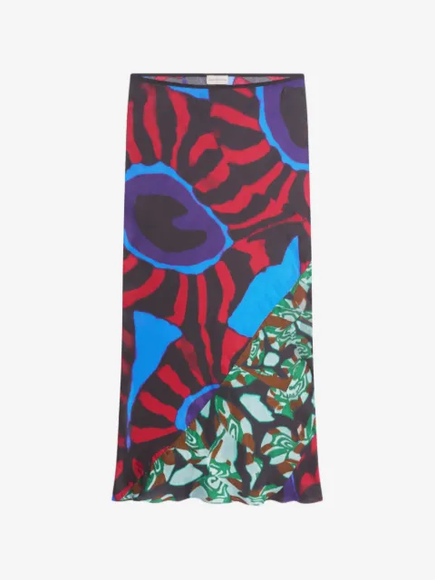 DRIES VAN NOTEN graphic-pattern maxi skirt