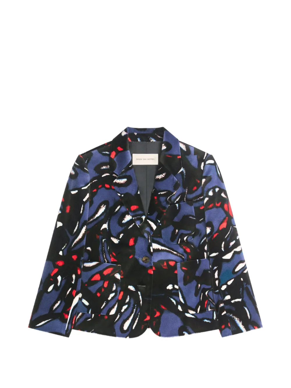 DRIES VAN NOTEN Cropped-Samtblazer - Blau