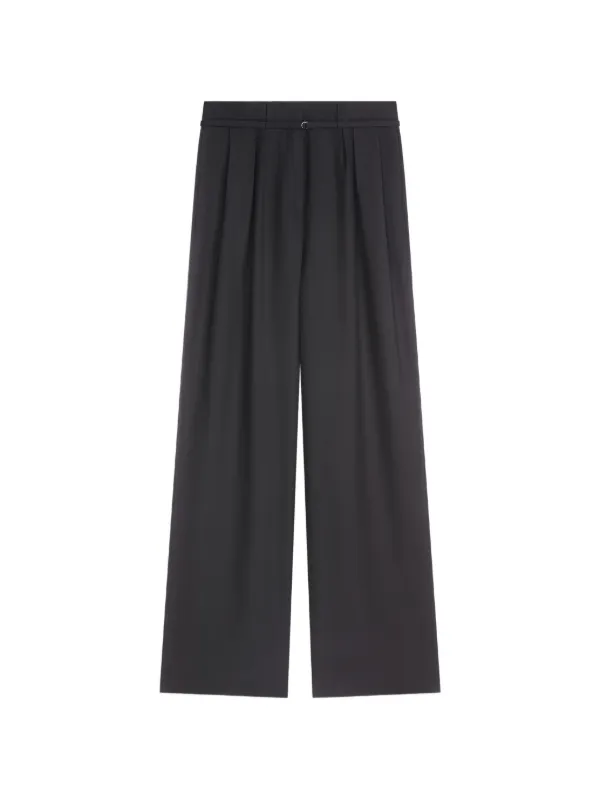 Dries Van Noten Belted Wool Trousers in Black