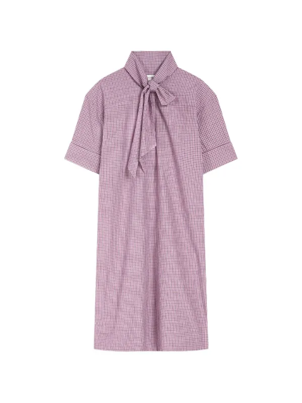 Dries Van Noten Cotton Shirt Dress in Purple