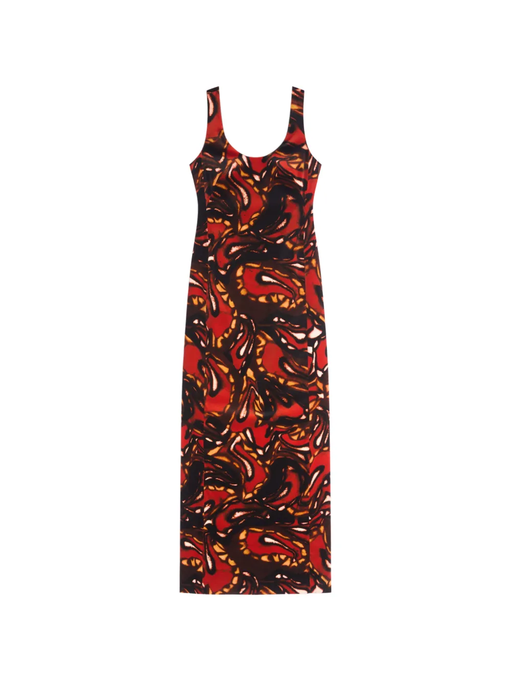 DRIES VAN NOTEN long velvet dress - Red