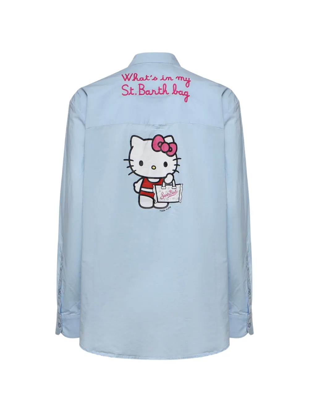 MC2 Saint Barth Brigitte popeline Hello Kitty overhemd met borduurwerk Blauw