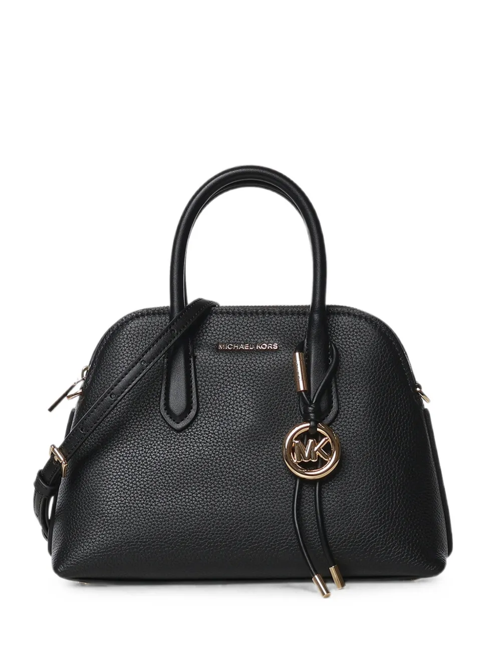 Michael Kors medium Freddie logo-charm pebbled handbag - Schwarz