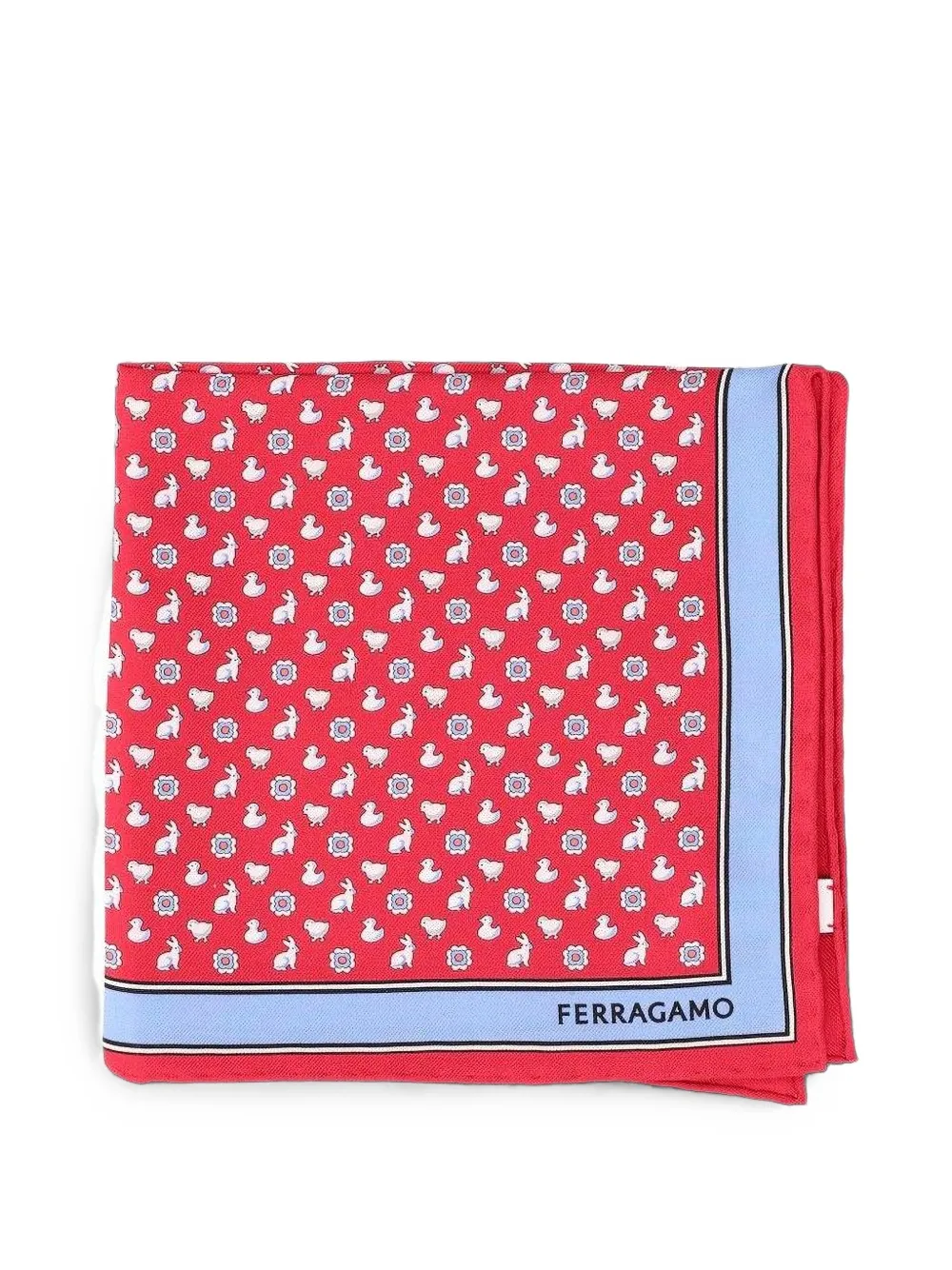 Ferragamo Primavera silk pocket square - Rosso