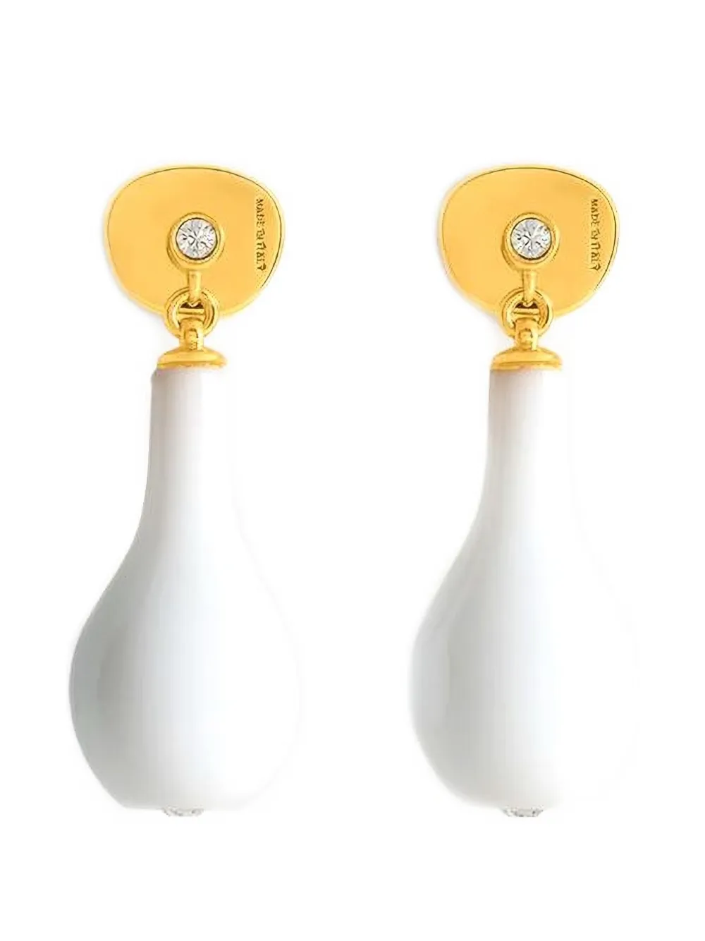TOTEME crystal-embellished drop earrings - Weiß