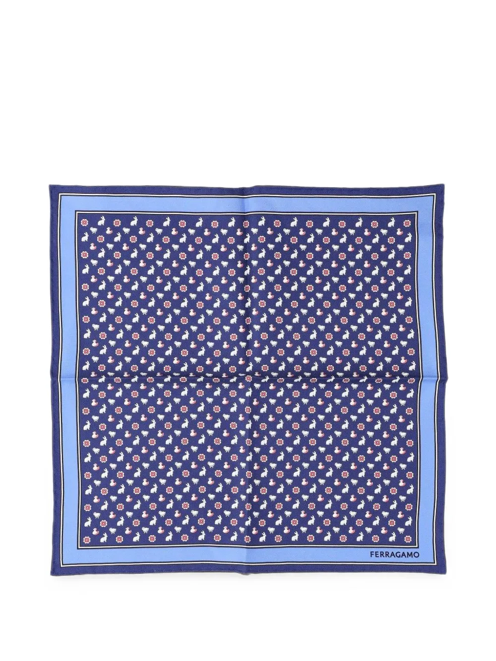 Ferragamo Primavera zijden pochet Blauw