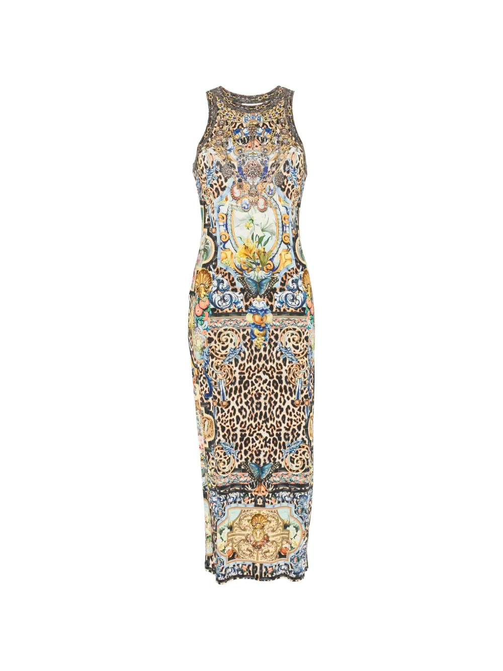 Camilla leopard-print crystal-embellished maxi dress - Neutrals