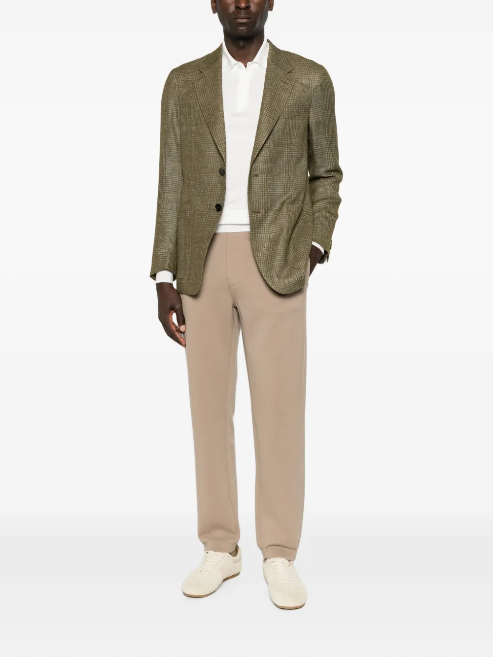 Zegna Jack met gekerfde revers Groen
