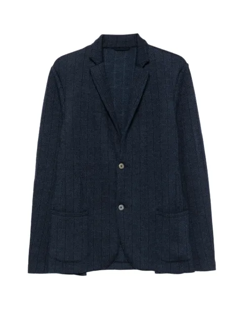 Gran Sasso herringbone-knit single-breasted wool blazer