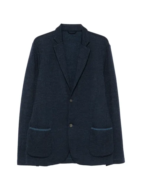 Gran Sasso herringbone-knit single-breasted wool blazer