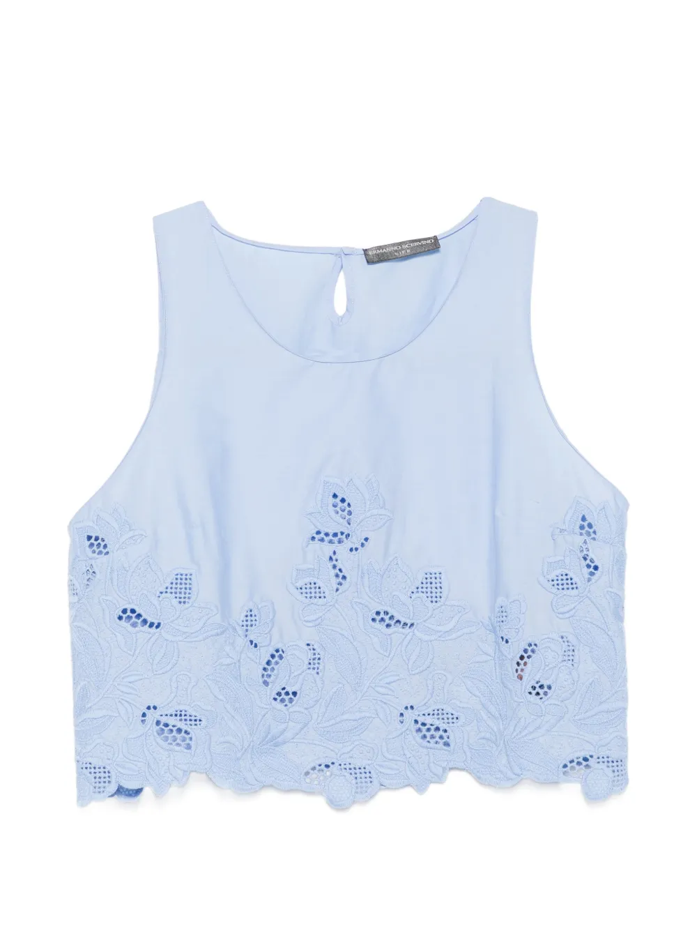 Ermanno Scervino broderie-anglaise cropped top - Blu