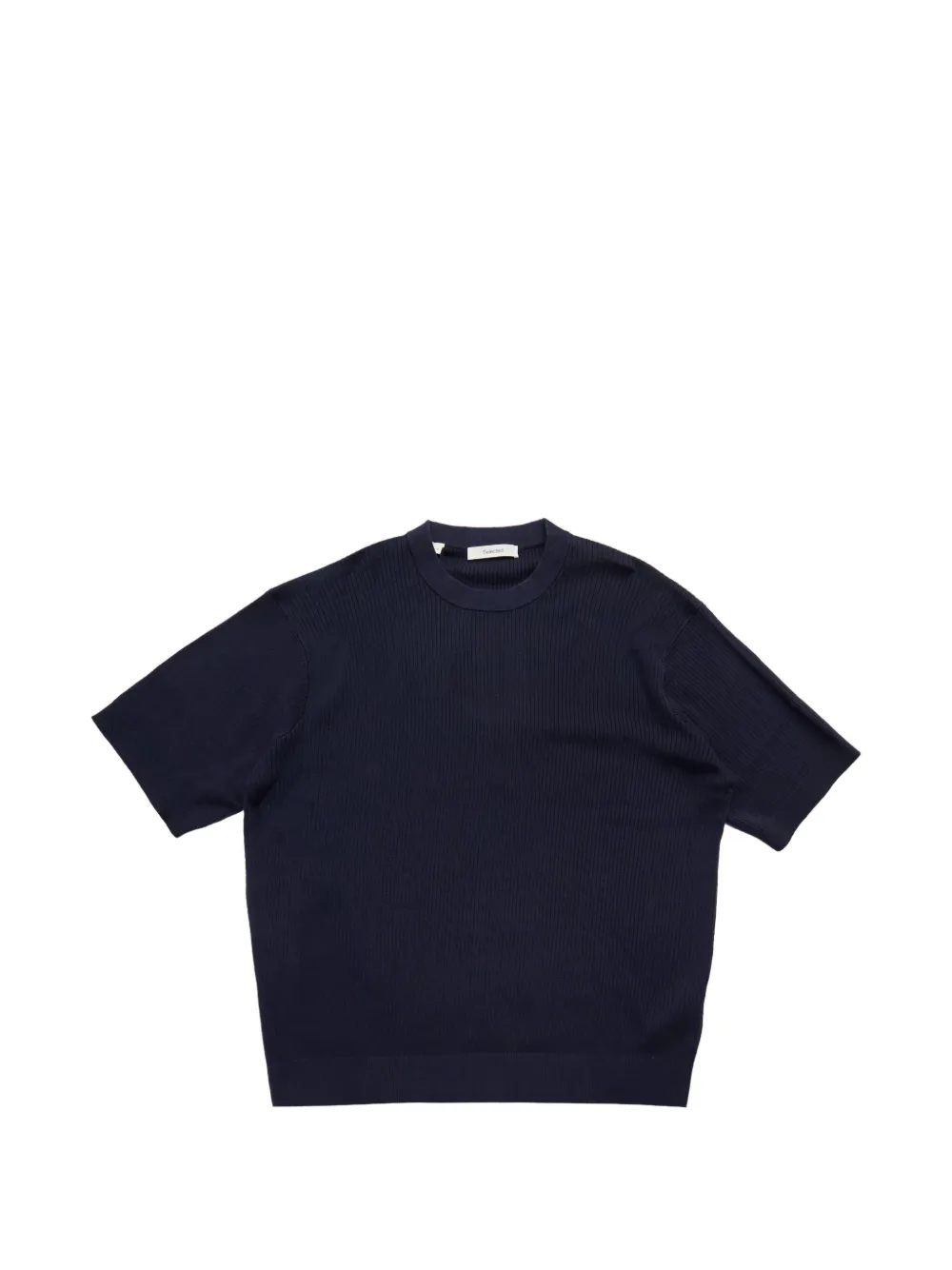 SELECTED Mattis ribbed-knit T-shirt - Blu
