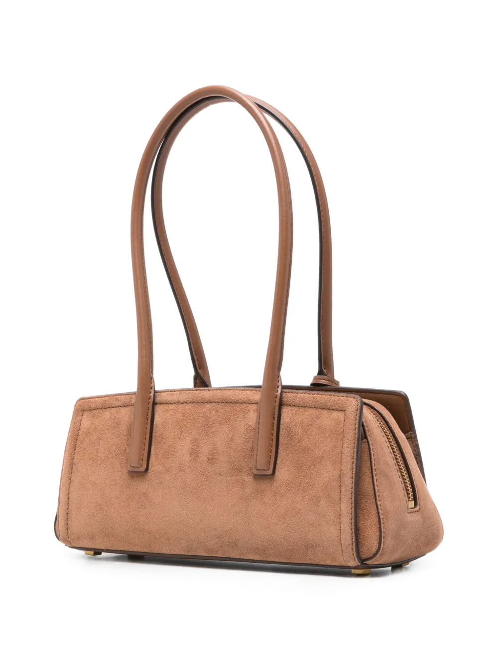 Michael Kors Kleine Laila suède schoudertas met logoplakkaat Bruin