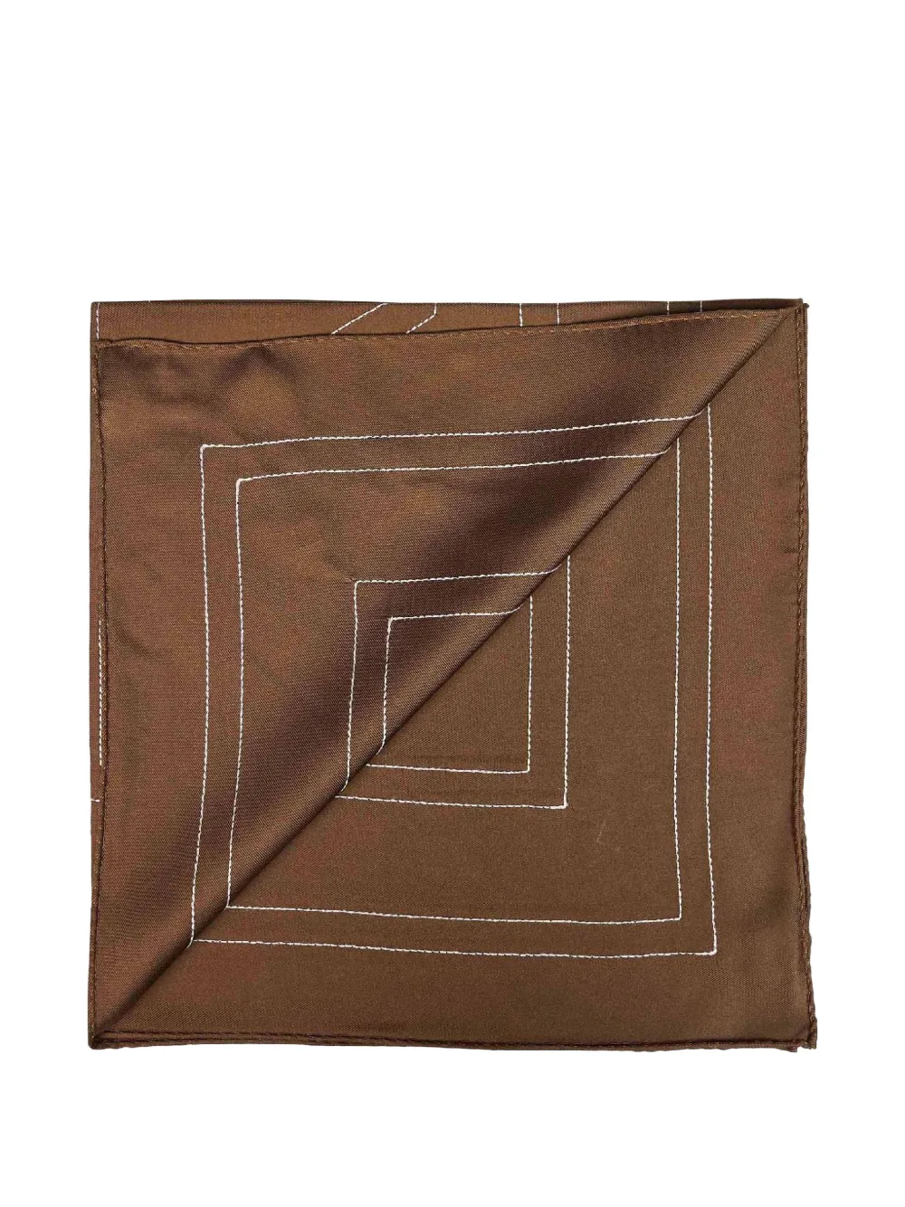 TOTEME monogram-embroidered silk scarf - Marrone